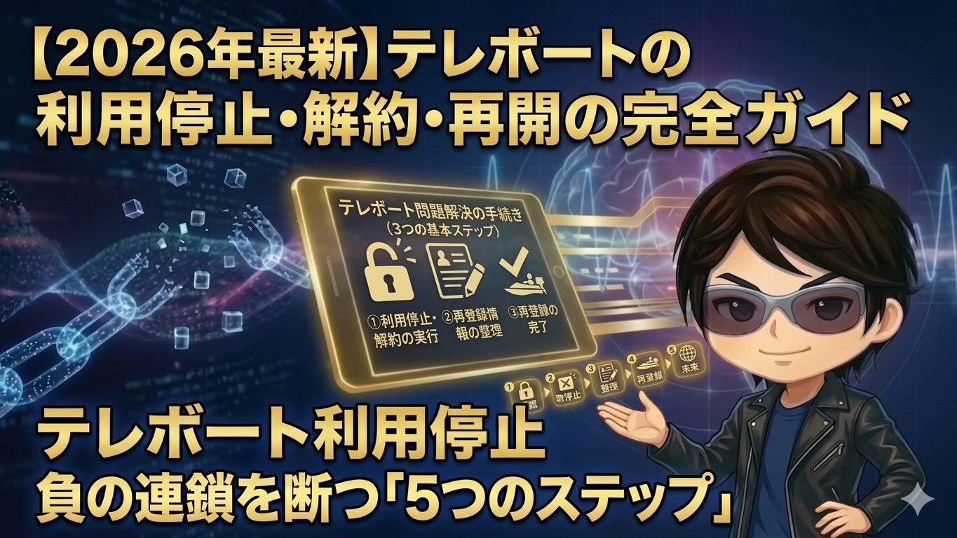 【2026年最新】テレボートの利用停止・解約・再開の完全ガイド｜負の連鎖を断つ「5つのステップ」アイキャッチ画像
